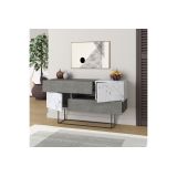 Buffet Moderno con Acabado en Mármol Gris Antiguo y Blanco