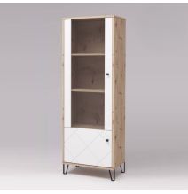 Vitrina Alta | 2 Puertas, Frentes en DM Lacado Blanco Mate | Medidas: 170,2 cm Alto x 40 cm Fondo x 68,4 cm Ancho