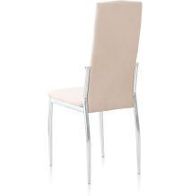 Pack de 6 Sillas Tapizadas para Salón y Comedor – Acabado Beige en Aluminio, Medidas: 43 cm x 48 cm x 99,5 cm