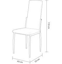 Pack de 6 Sillas Tapizadas para Salón y Comedor – Acabado Beige en Aluminio, Medidas: 43 cm x 48 cm x 99,5 cm