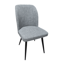 Pack de 4 Sillas Modernas para Comedor– Tapizado en Color Gris con Patas Metálicas Negras, Medidas: 46 cm x 55 cm x 92 cm