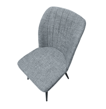 Pack de 4 Sillas Modernas para Comedor– Tapizado en Color Gris con Patas Metálicas Negras, Medidas: 46 cm x 55 cm x 92 cm