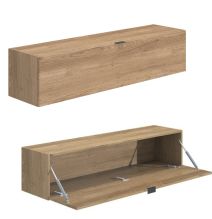 Meyvaser Mueble de salón y TV Conjunto muebles de salón apilable 196 Cm Ancho Color Madera y Blanco