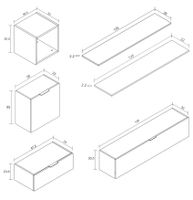 Meyvaser Mueble de salón y TV Conjunto muebles de salón apilable 270 Cm Ancho Color madera y blanco