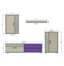 Mueble de Salón Modular Completo| Mueble para Televisión | Color Roble Nudoso y Negro