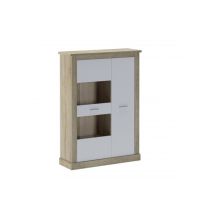 Mueble de Comedor, Mueble Salón, Acabado en Blanco y Cambria, Medidas: 305 cm (Ancho) x 174,7 cm (Alto) x 41,8 cm (Fondo)