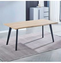 Mesa Comedor Madera Estilo Industrial, Patas metálicas Negras, Medidas 180 cm (Largo) x 90 cm (Ancho) 76 cm (Alto)