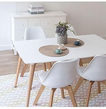 Mesa de Comedor o Cocina de 120 cm Lacada Blanca 76x120x80 Cm – Alta Resistencia y Durabilidad