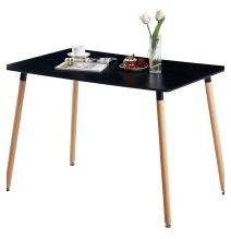 Mesa de Comedor o Cocina de 120 cm Lacada Color Negro 76x120x80 Cm – Alta Resistencia y Durabilidad