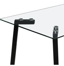 Mesa de Cristal Fija para Comedor - Patas Negras de Metal | Alta Calidad y Estilo Versátil | 140x80 x 75 cm