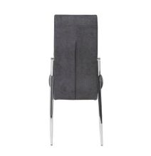 6 Sillas Tapizadas en Tela Gris con Asiento y Respaldo Acolchados, Patas Cromadas - Medidas 45x46x100 cm
