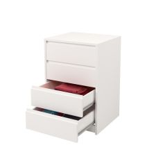 Cómoda Cajonera 4 cajones acabado en blanco. 74cm(alto) 50cm(ancho) 45cm(fondo)