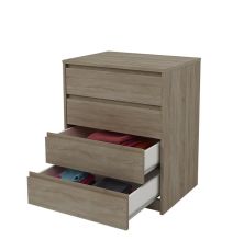 Cómoda Cajonera 4 cajones acabado en Color Roble 74cm(alto) 60cm(ancho) 45cm(fondo)