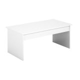 Mesa de Centro Fija, Mesa Auxiliar, Acabado en Blanco, Medidas: 100 cm (Largo) x 50 cm (Ancho) x 41,6 cm (Alto)