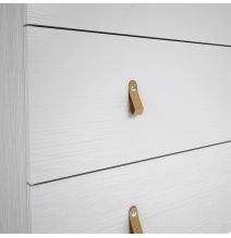 Cómoda con 3 Cajones, para Dormitorio, Acabado en Color Blanco, Medidas: 80 cm (Ancho) x 83,5 cm (Alto) x 48 cm (Fondo)