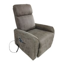 Butaca Relax Power Lift con Estructura de Madera de Eucalipto, Color Cemento, 74x100x88 cm