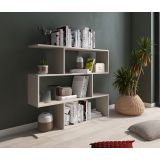 Meyvaser Librería Estantería Asimétrica baja Para Salón de Madera Color Beige 96,3x110x24,6 cm