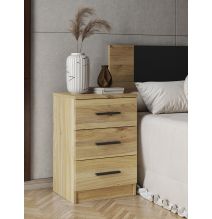 Conjunto Pack Cabecero y 2 Mesitas de Noche,Mesilla de noche 3 Cajones Color Mauvella, 110x45x1,6 cm (LargoxAltoxProfundo)